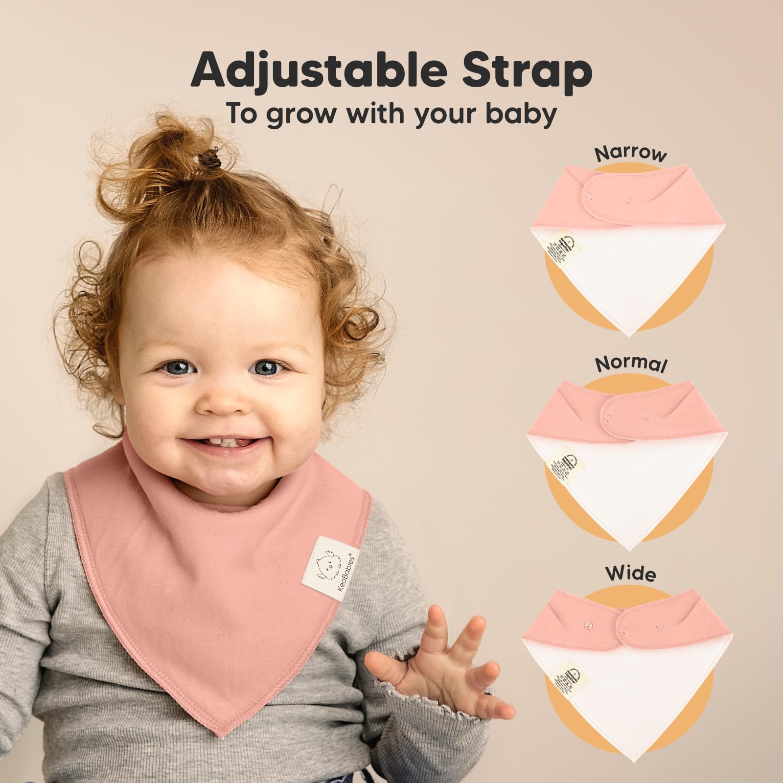 KeaBabies soft-organic-cotton fabric bibs feel gentle on delicate baby skin.