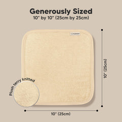 KeaBabies soft plush washcloth close-up emphasizing gentle exfoliation and skin care.