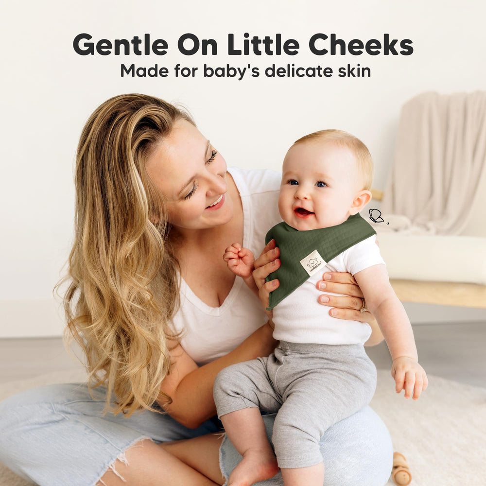 KeaBabies soft seams bandana bib emphasizes gentle comfort on delicate skin
