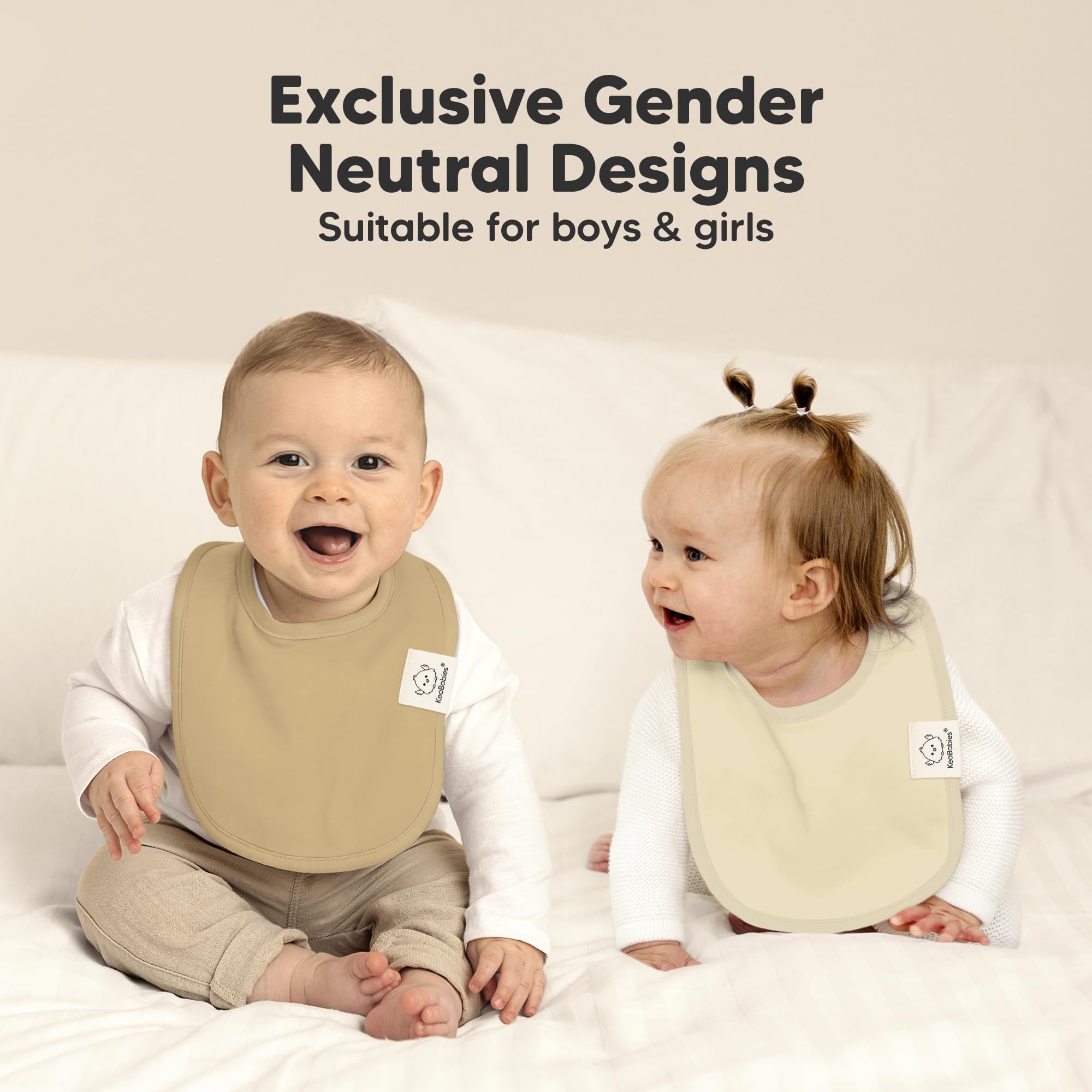 KeaBabies soft-seams organic cotton bib ensuring gentle touch on skin.
