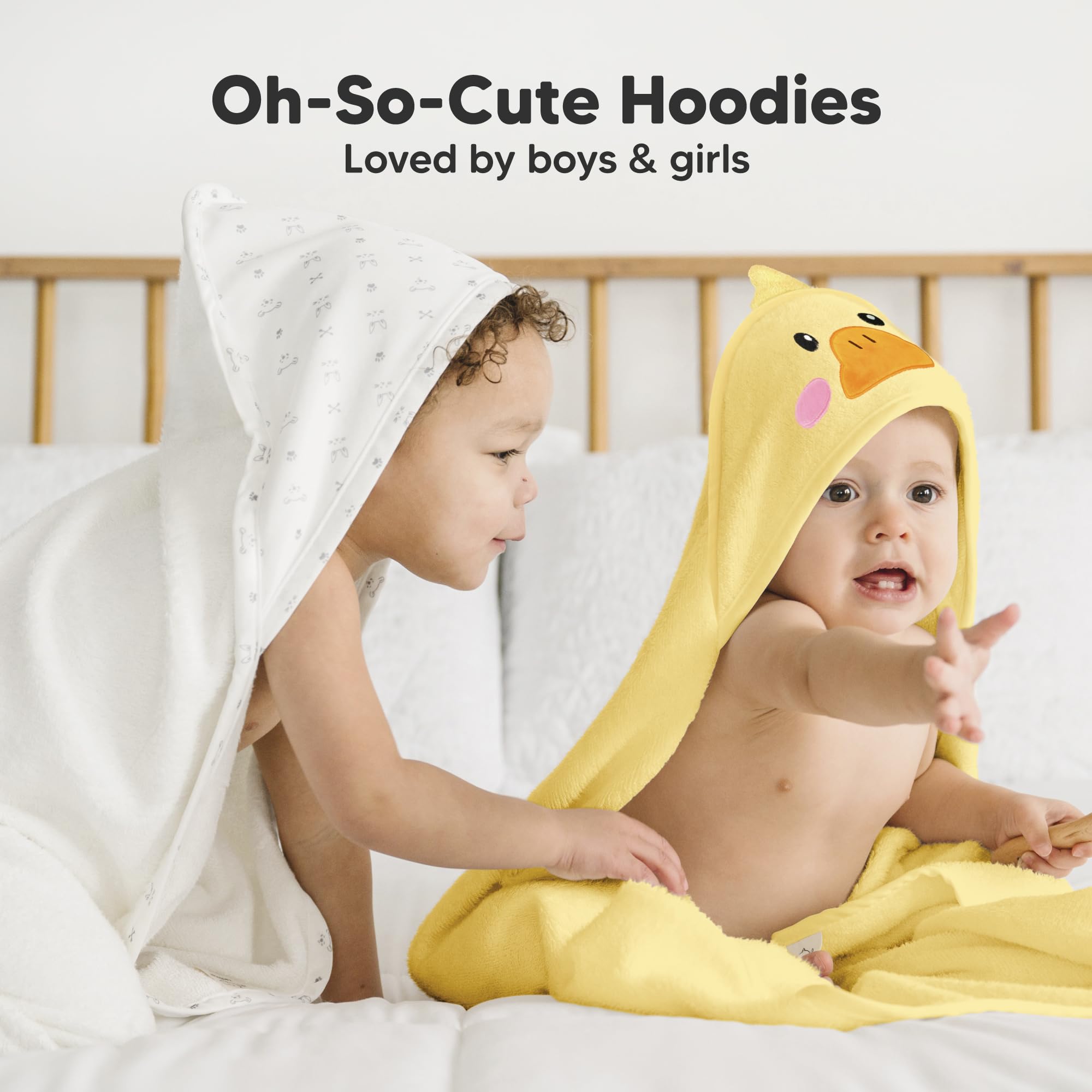 KeaBabies soft-skin friendly towel protects sensitive skin during bath.