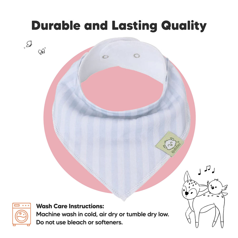 Stitched edge close-up on KeaBabies bandana bibs for lasting comfort