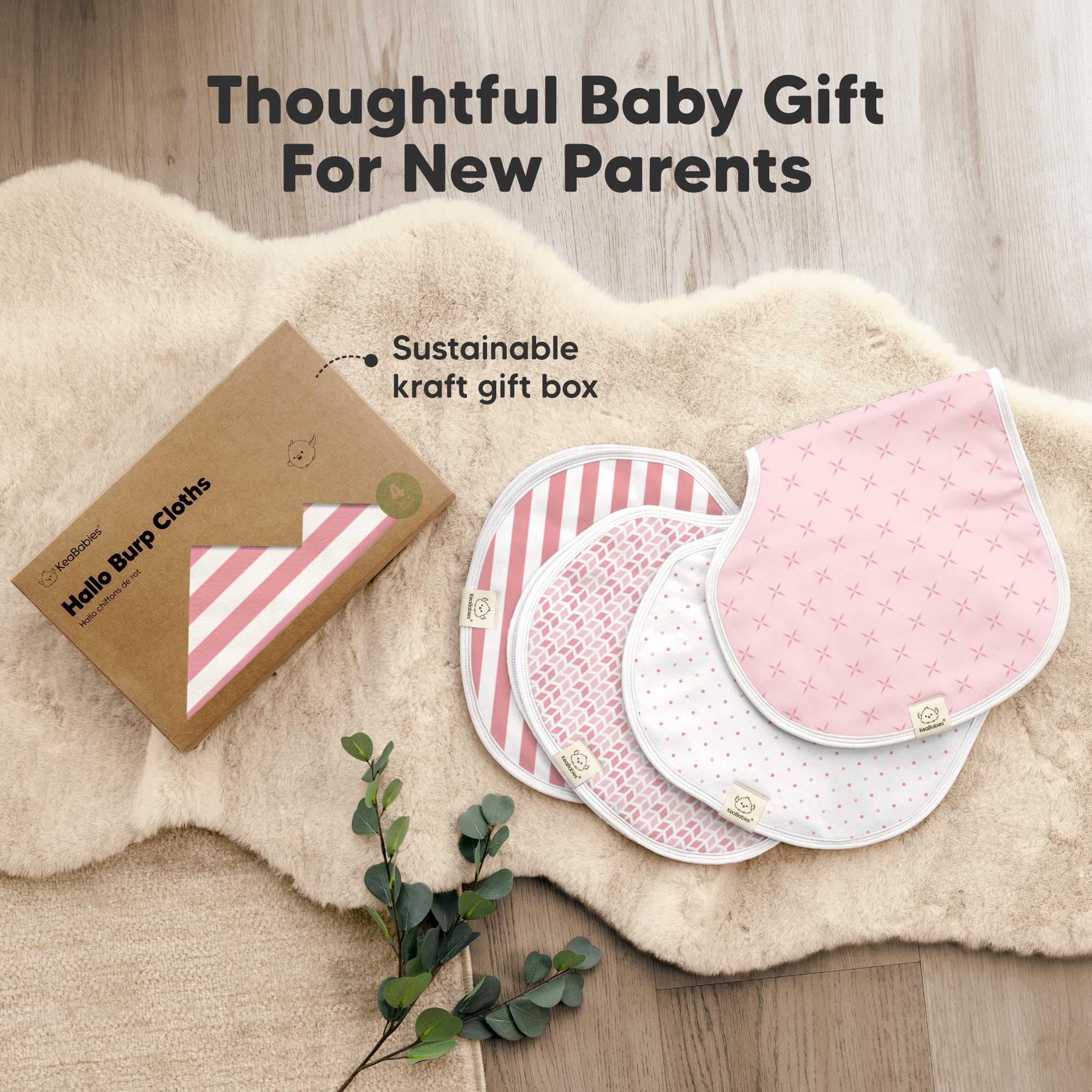 KeaBabies thick, soft fabric stacks help keep you dry during feeds.