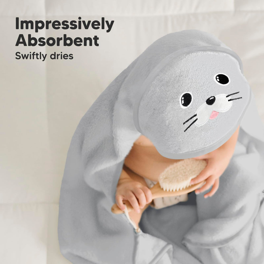 KeaBabies soft-touch bamboo towel feels ultra-soft on tiny skin