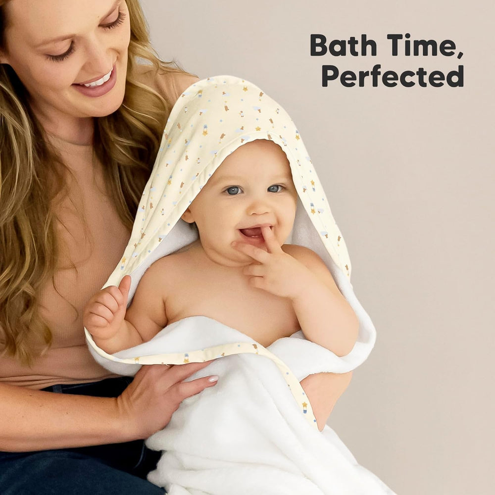 KeaBabies soft towel drying baby hands—absorbs moisture quickly after bath