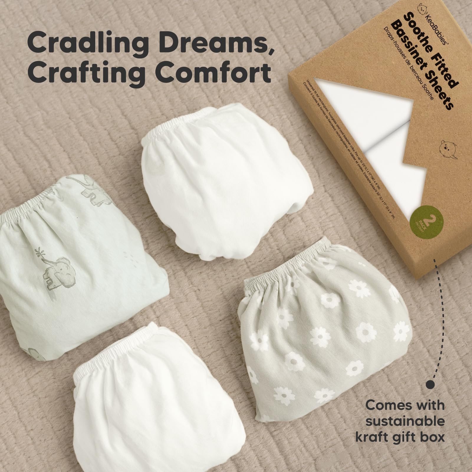 KeaBabies Soft White sheet in a cozy nursery setting