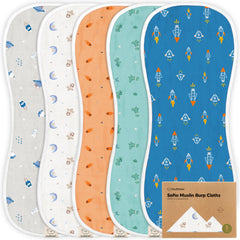 KeaBabies Softe Burp Cloth with 8-layer absorbent design for reliable mess containment during feeds.