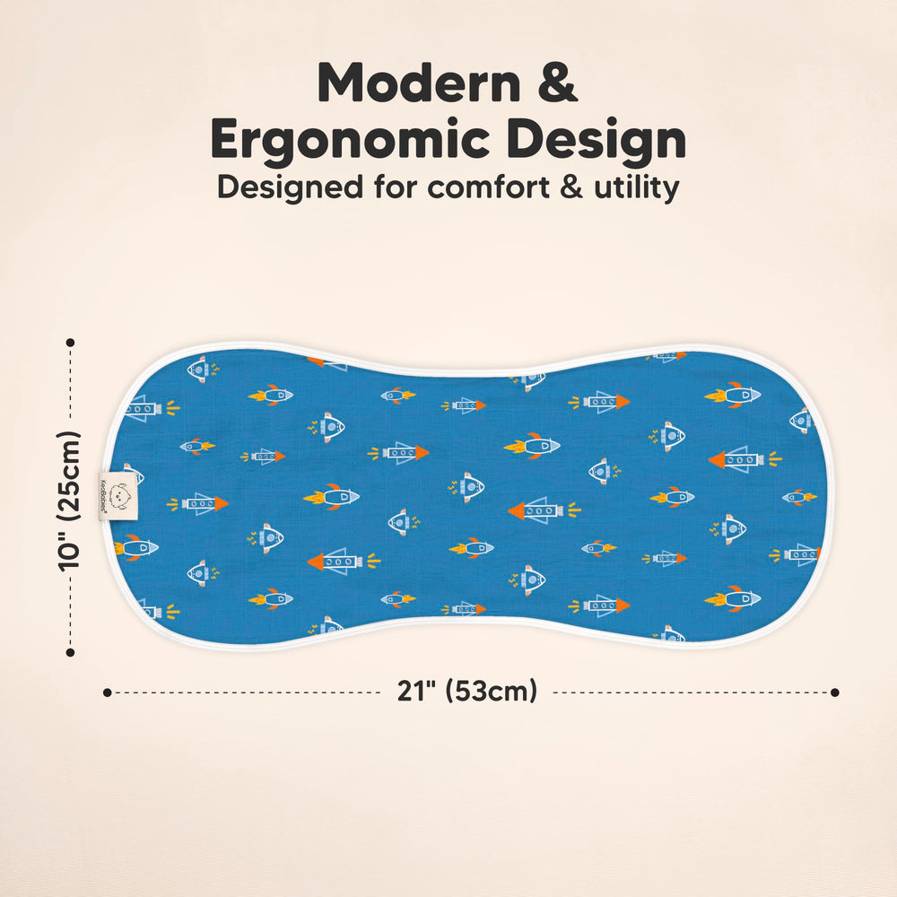 KeaBabies Softe Burp Cloth highlights bamboo viscose fabric for soft, breathable protection.