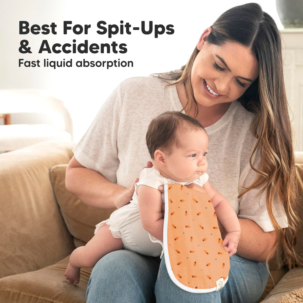 KeaBabies Softe Burp Cloth presents ultra-soft organic cotton against baby skin.