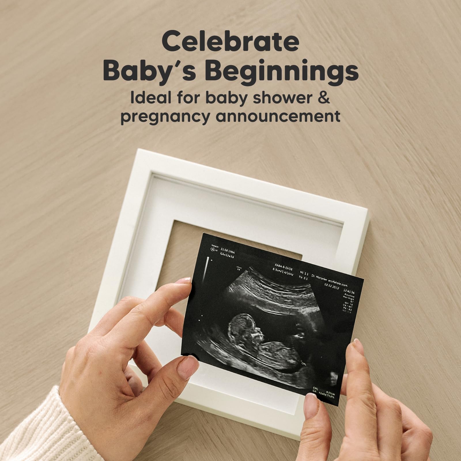 KeaBabies ultrasound frame used for pregnancy announcements to share joy
