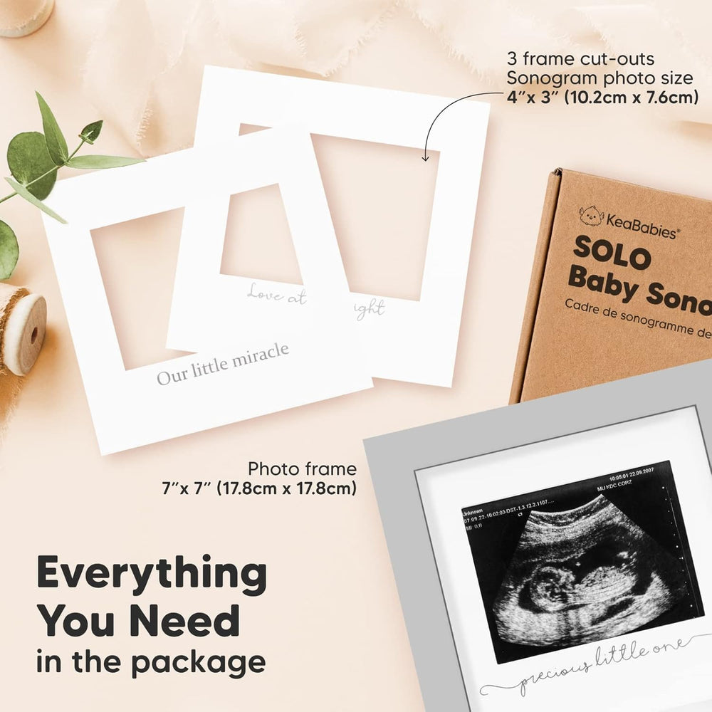 KeaBabies wooden frame encases ultrasound memories for stylish nursery display.
