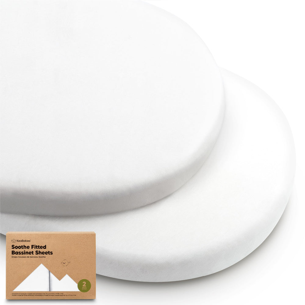 KeaBabies Soothe bassinet sheet close-up, soft 100% cotton, breathable and gentle on baby skin