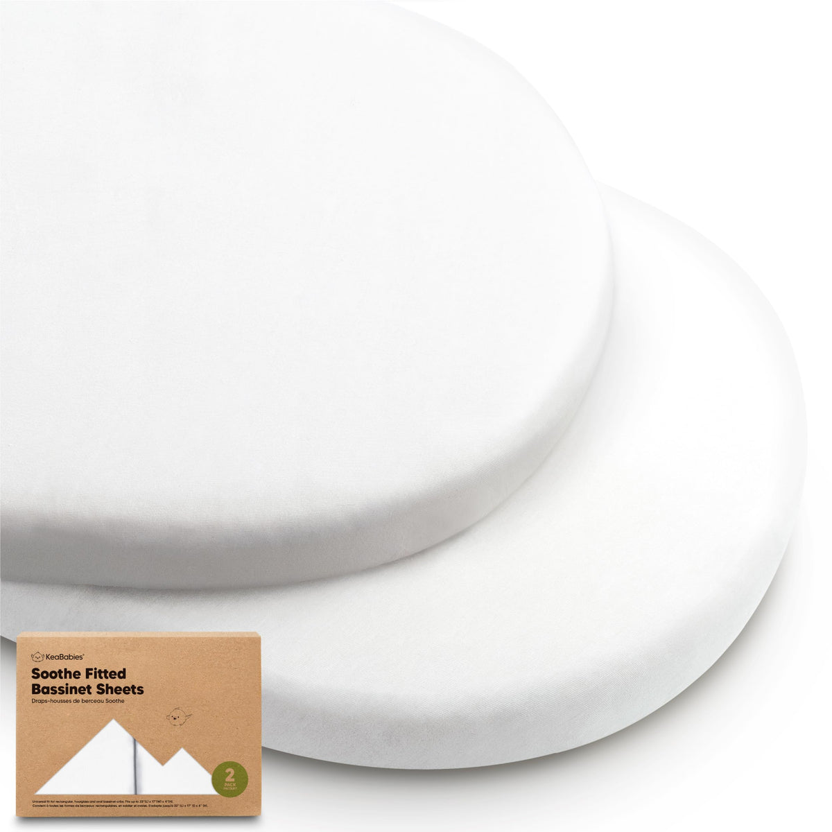 KeaBabies Soothe bassinet sheet close-up, soft 100% cotton, breathable and gentle on baby skin