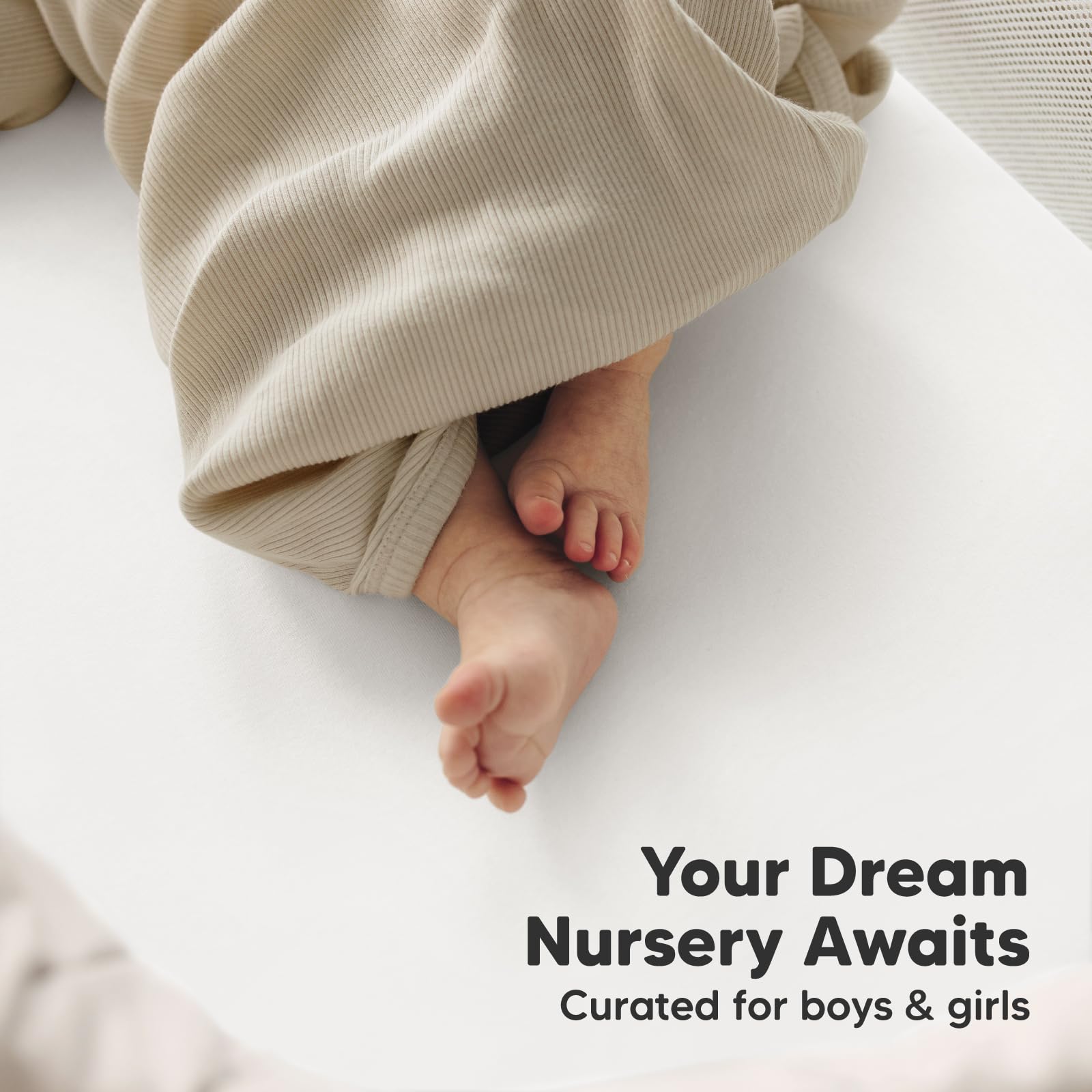 KeaBabies Soothe in-use image shows universal fit on different mattresses
