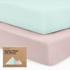 KeaBabies soothe two-pack fitted crib sheets pastel design keeps baby cozy during naps.
