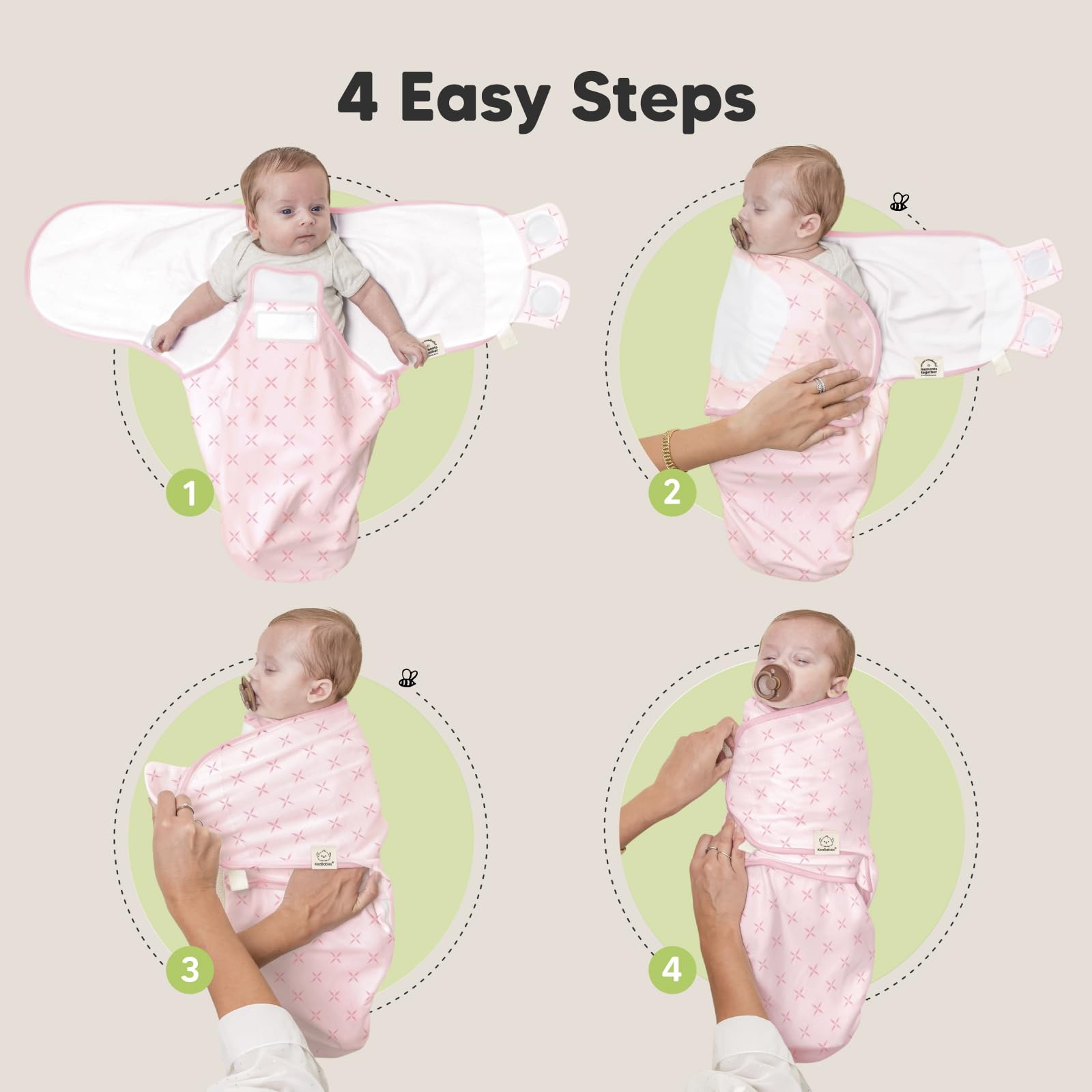 KeaBabies Soothe Zippy Swaddle 2-way stretch knit promises durability.