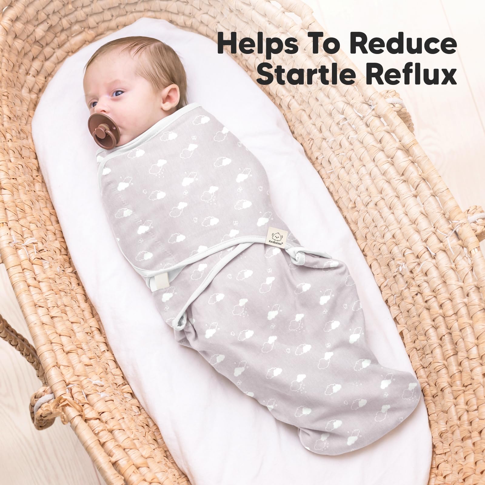 KeaBabies Soothe Zippy Swaddle suitable for newborns of any gender.