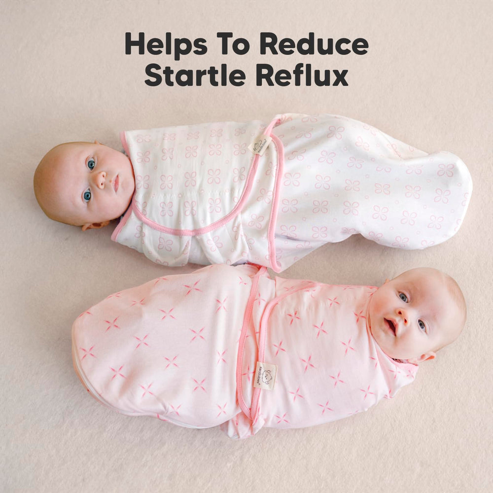 KeaBabies Soothe Zippy Swaddle blossom color adds gentle newborn-friendly style.