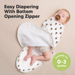 KeaBabies Soothe Zippy Swaddle organic cotton fabric highlighting breathable softness