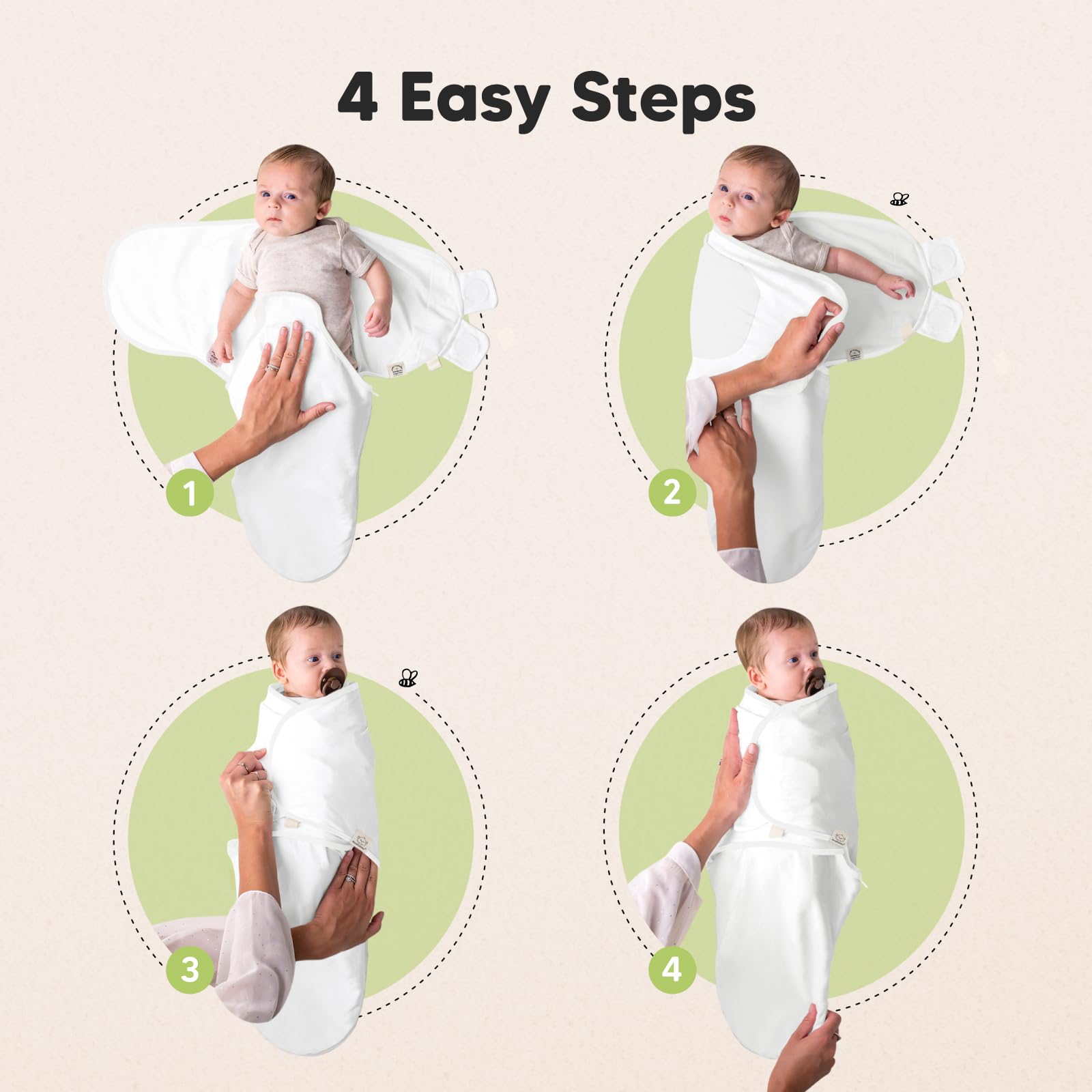 KeaBabies Soothe Zippy Swaddle 3-pack display highlights value and convenience.