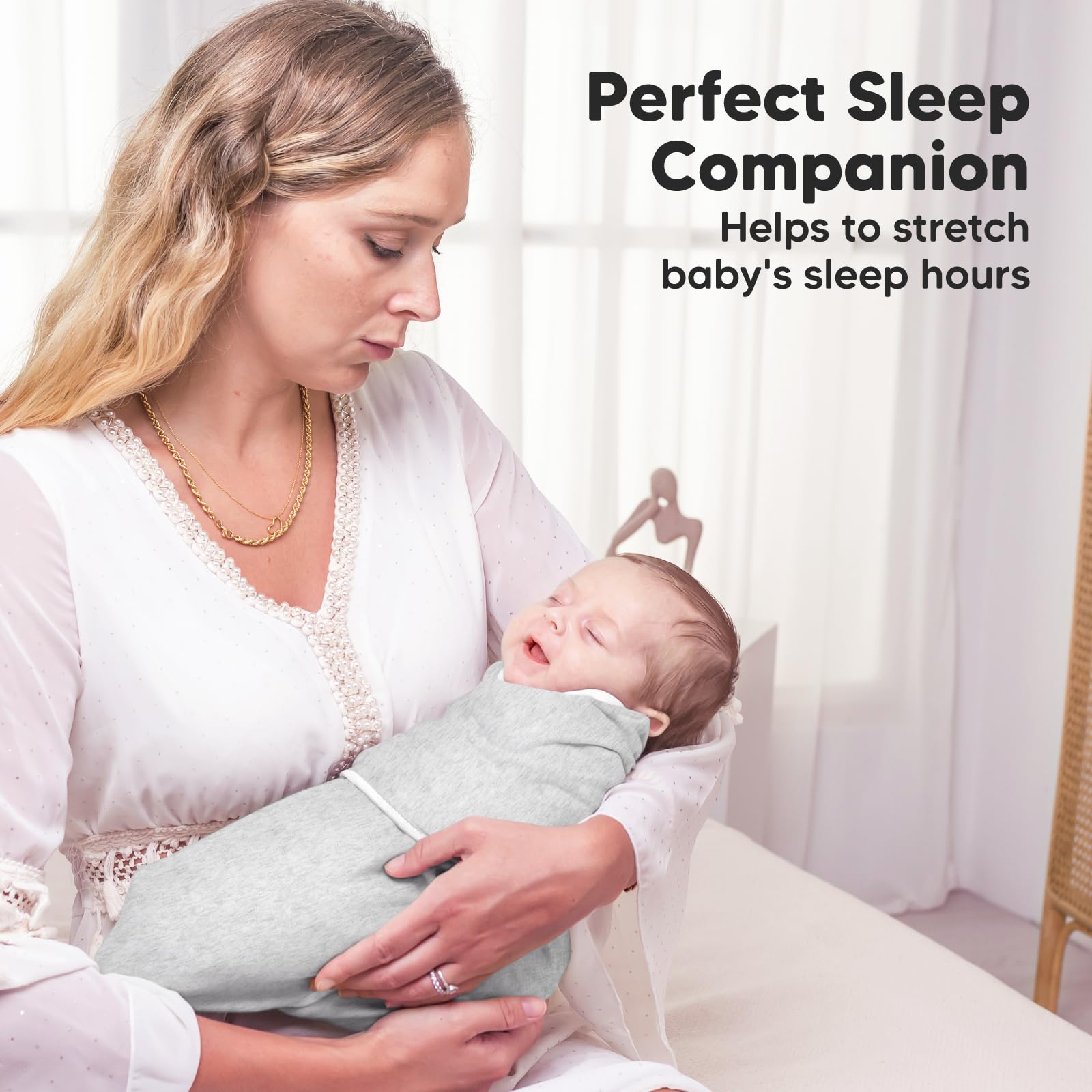 KeaBabies Soothe Zippy Swaddle Cloud color keeps baby cozy and calm.