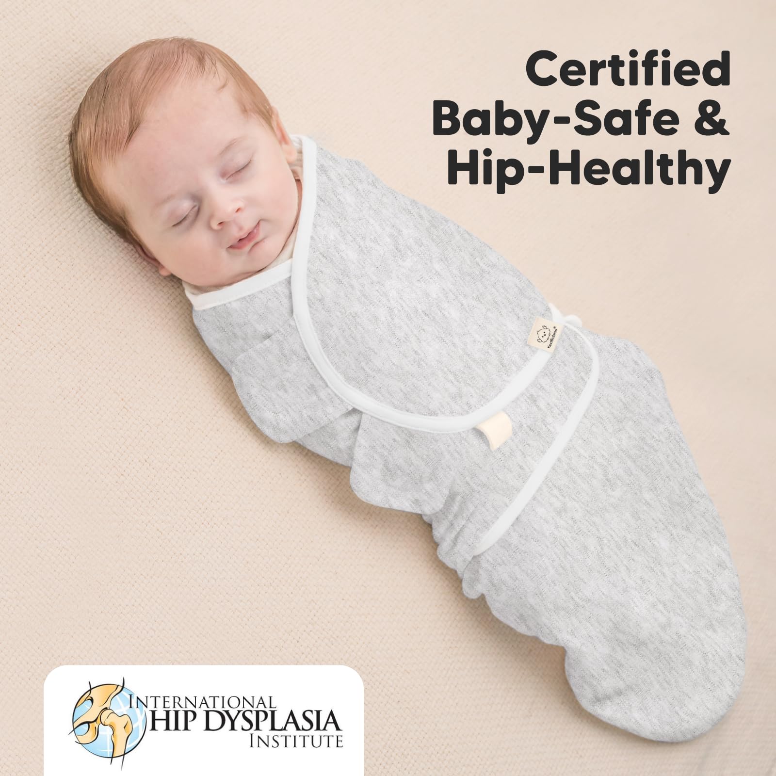 KeaBabies Soothe Zippy Swaddle FabTech 2-way stretch adds durable, lasting wear.