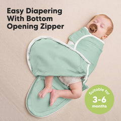KeaBabies Soothe Zippy Swaddle Sack on baby sleeping securely