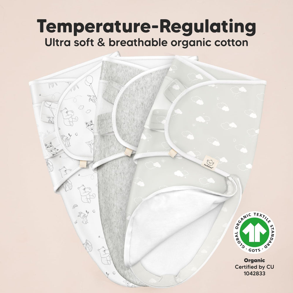 KeaBabies Soothe Zippy Swaddle uses two-way stretch knit for durability.