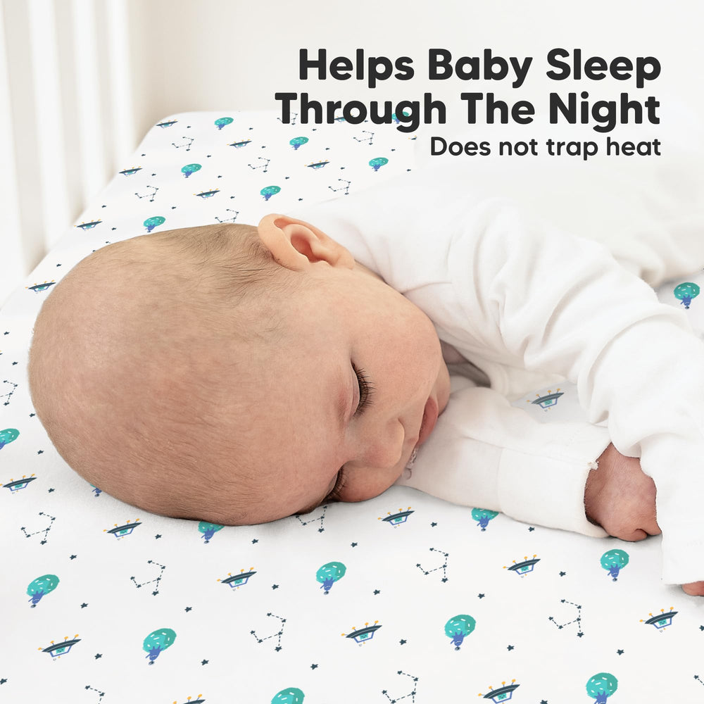 KeaBabies Space Quest sheet baby skin-friendly fabric for gentle naps