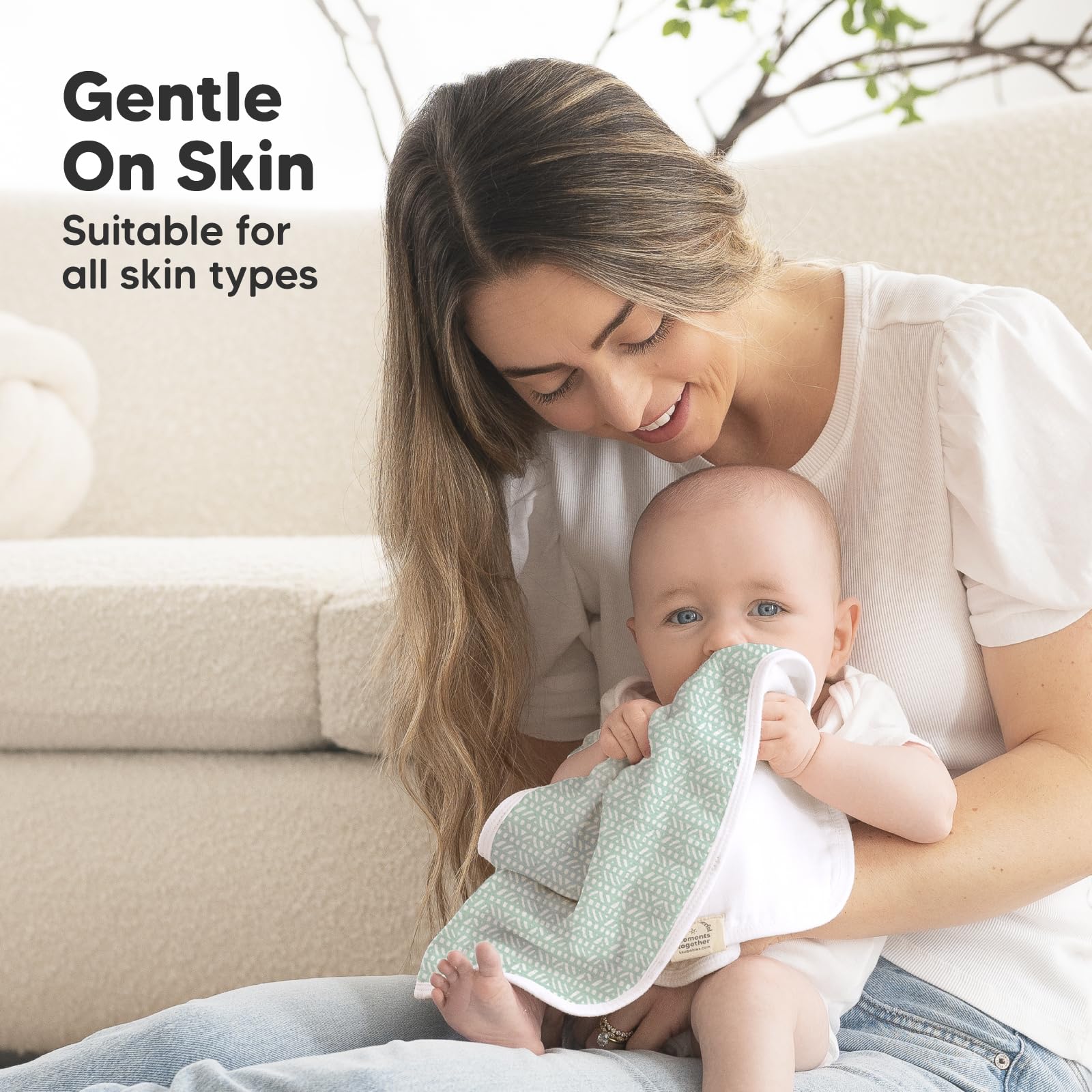 KeaBabies absorbent spit-up rags for quick cleanup and calm feeding routines.