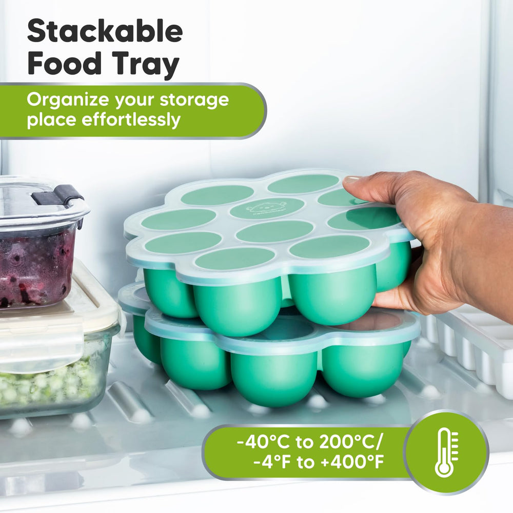 KeaBabies stackable lid keeps contents fresh and freezer organized