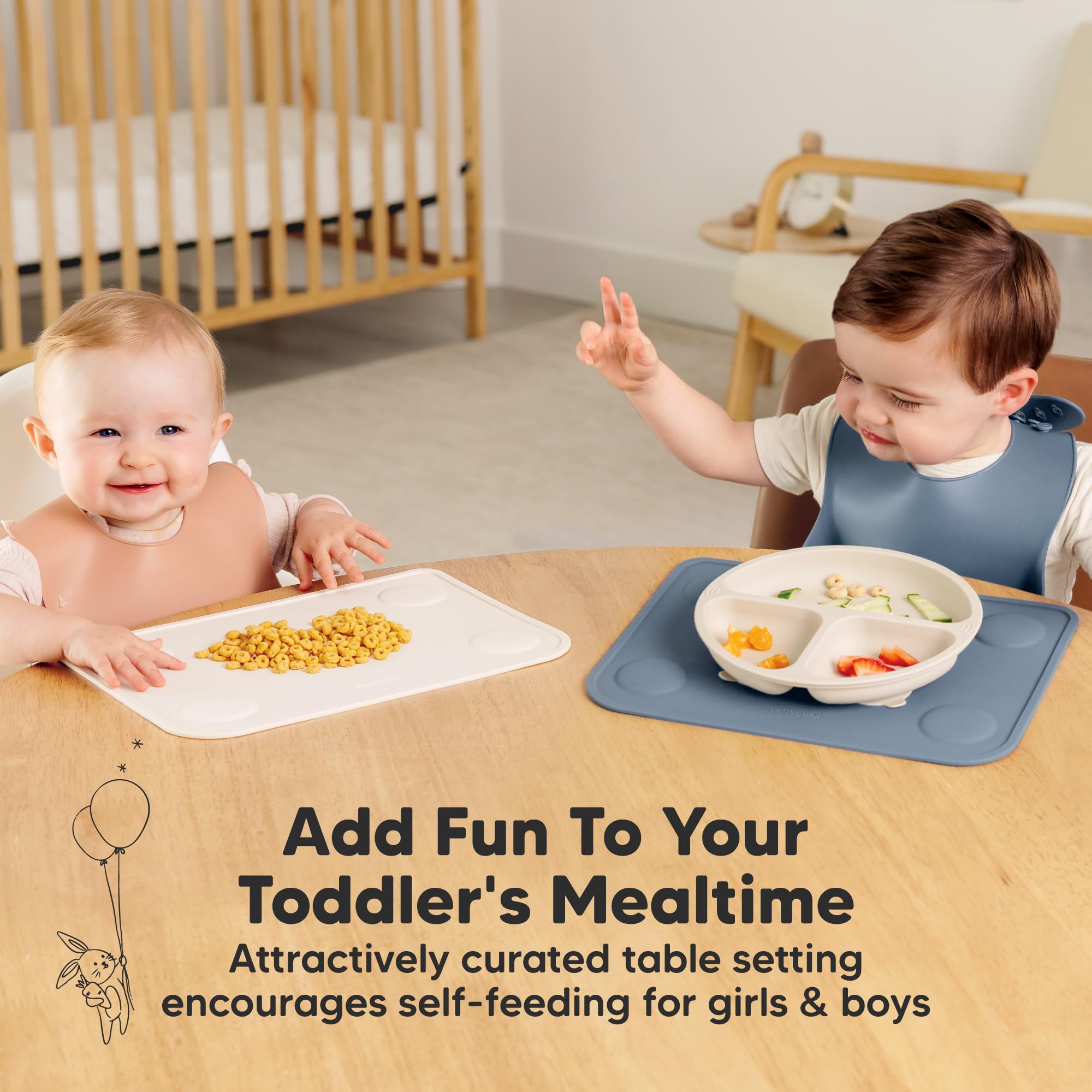 KeaBabies stain-resistant silicone mats endure daily use