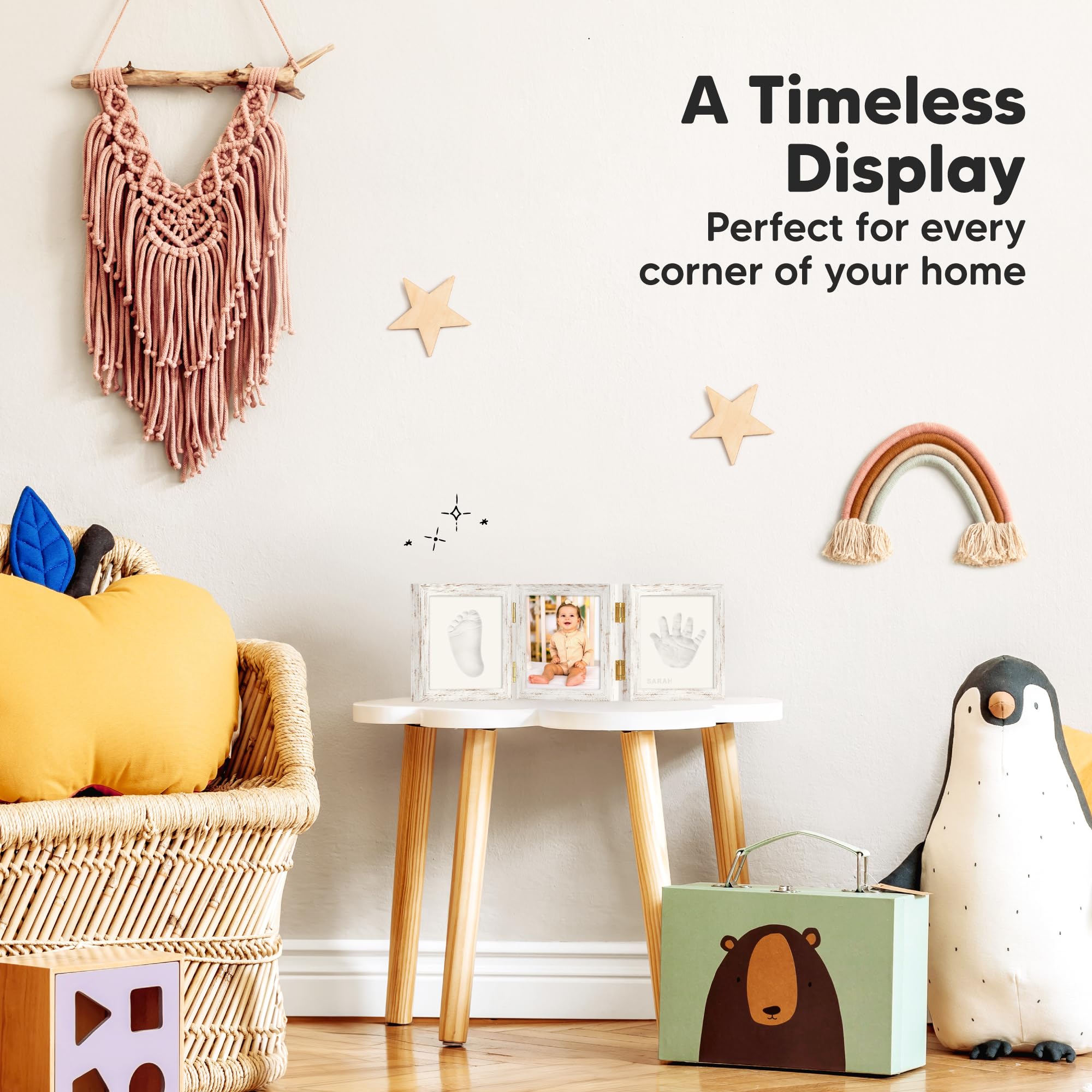 KeaBabies sturdy wood frame with real glass protects memories over years