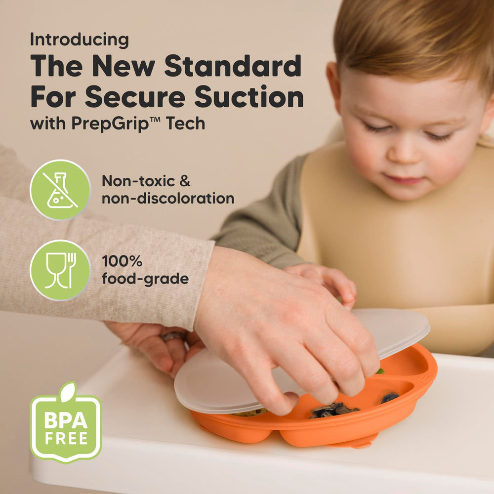 KeaBabies suction plate with divided sections ideal for baby-led weaning variety