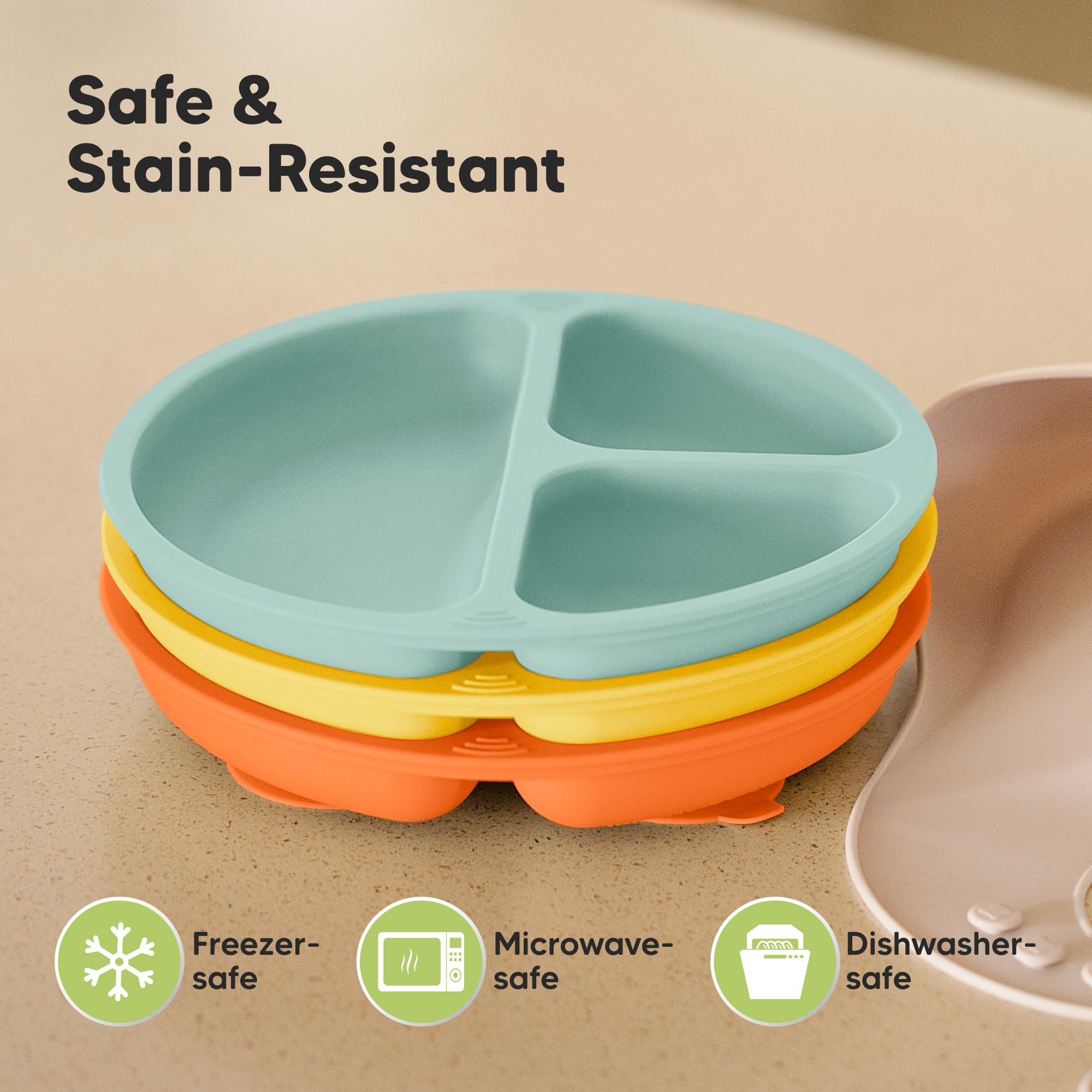 KeaBabies suction plates are BPA-free and food-grade for peace of mind.
