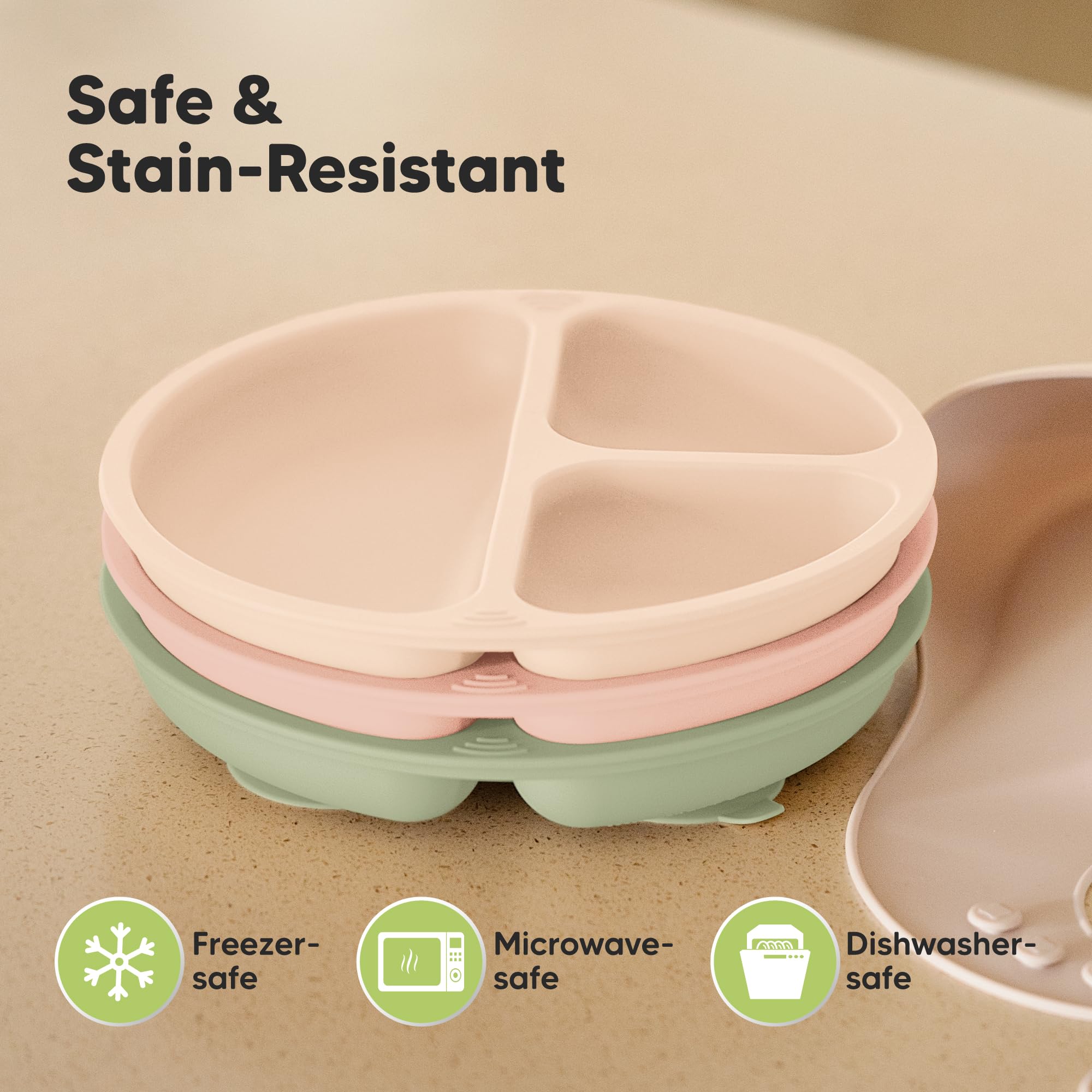 KeaBabies BPA-free suction plate keeps meals safe for little ones