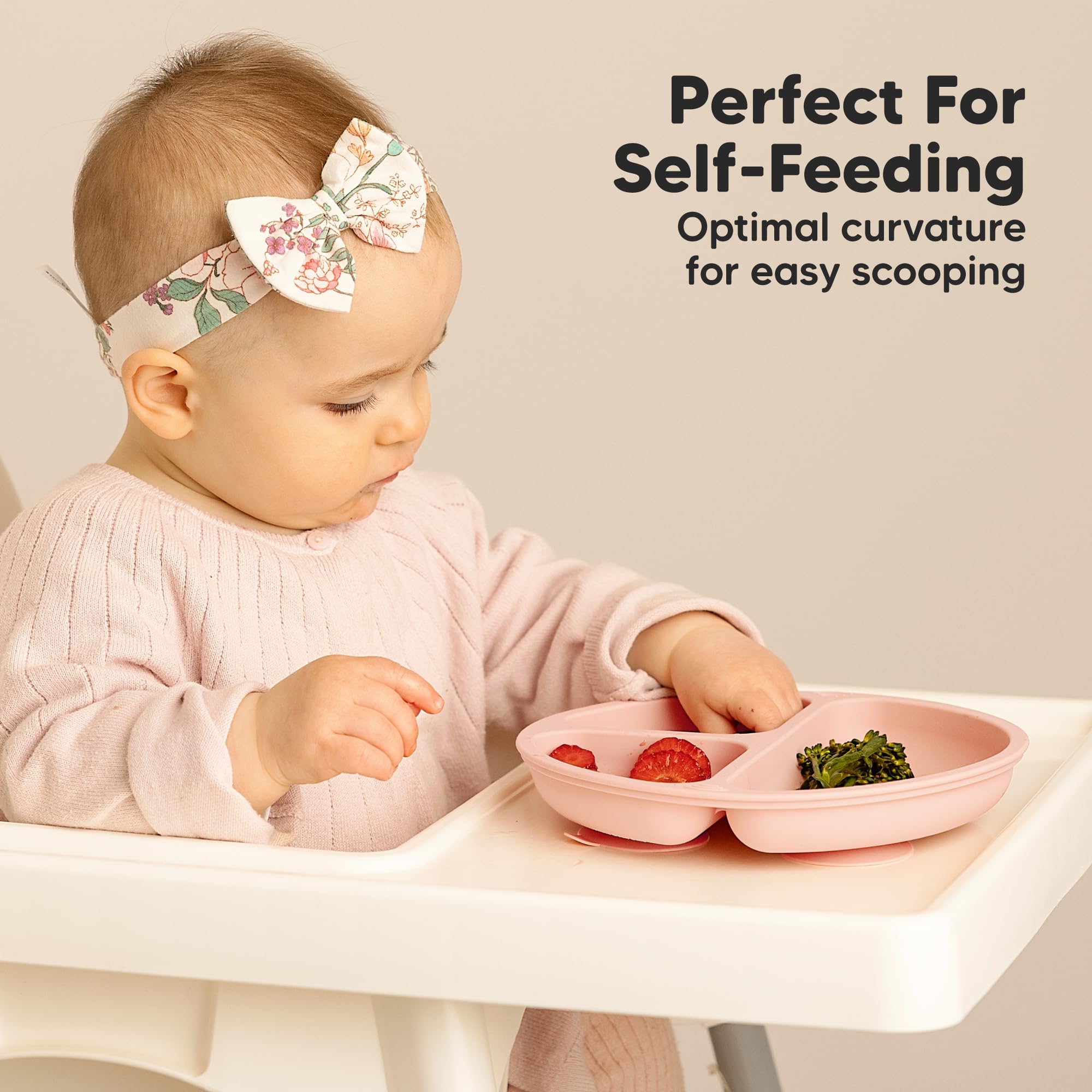 KeaBabies dishwasher-safe plate cleans easily after mealtimes