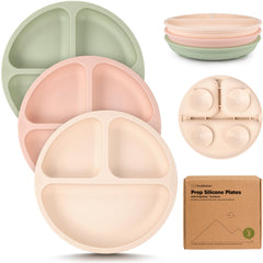 KeaBabies suction plates Macaron color for mess-free meals on flat surfaces