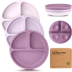KeaBabies suction plates on table prevent tipping and keep mealtimes neat.