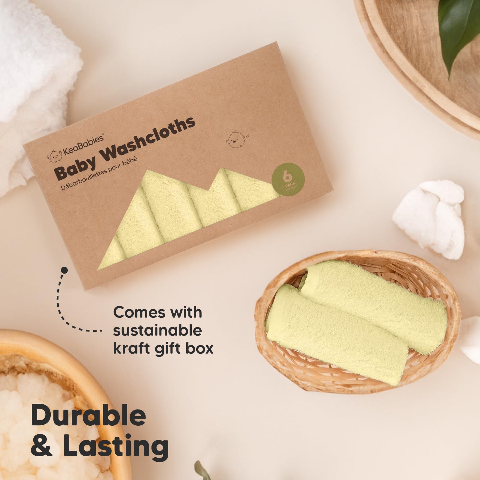 KeaBabies Sunshine durable, machine-washable cloths for busy households.