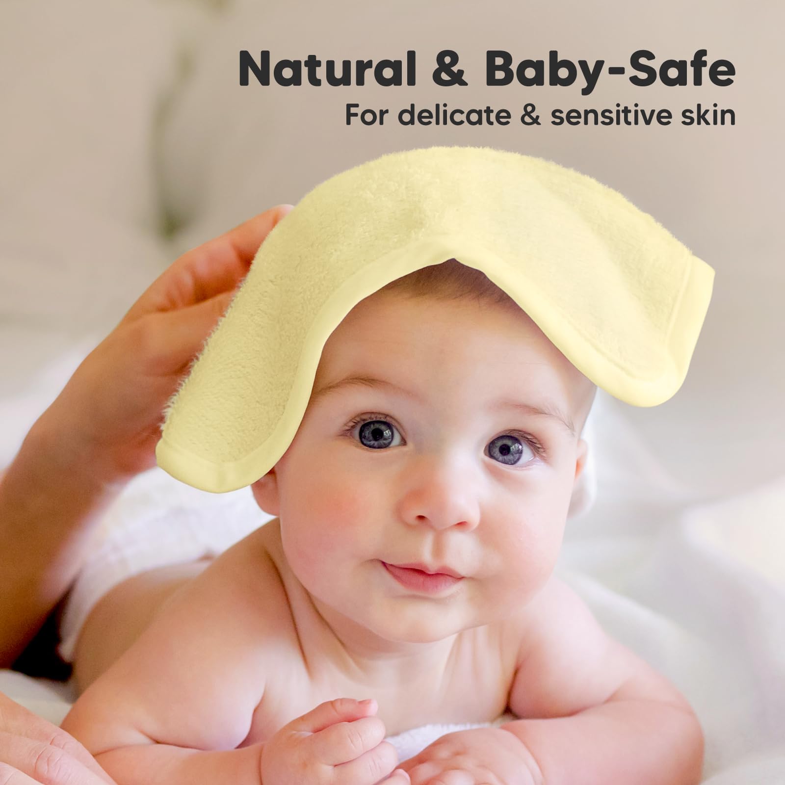 KeaBabies Sunshine baby-safe washcloth for everyday use on infants and toddlers.