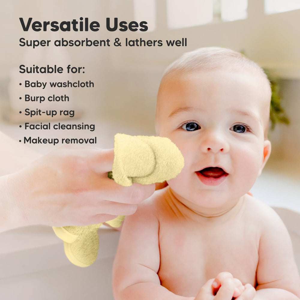 KeaBabies Sunshine infant washcloth doubles as makeup removal face cloth.