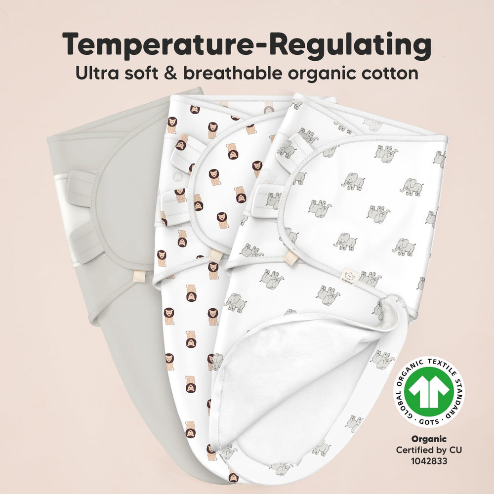 KeaBabies Soothe Zippy Swaddle zipper in action for easy diaper changes