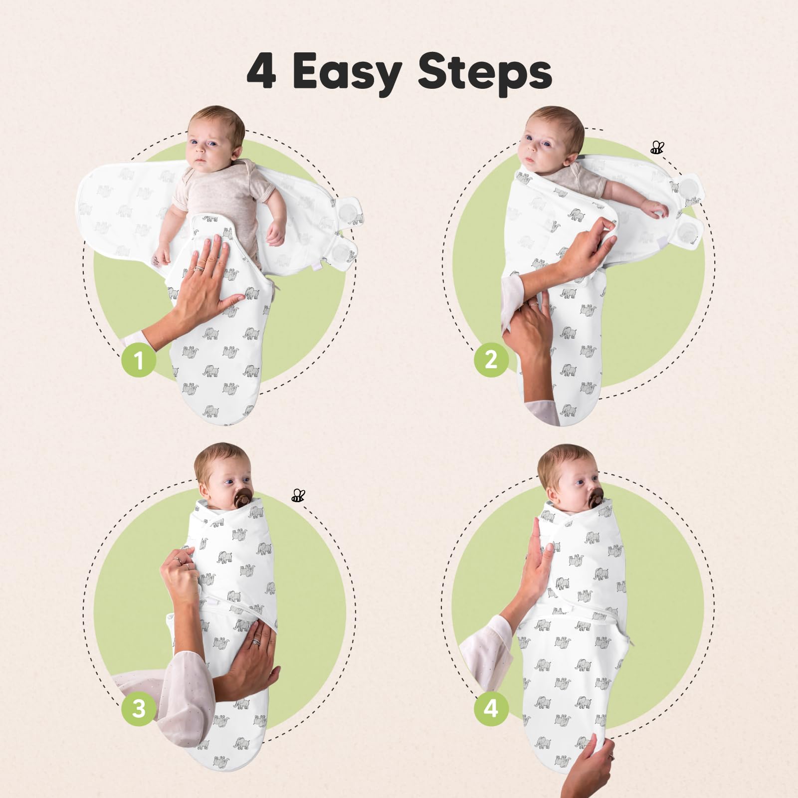 KeaBabies Soothe Zippy Swaddle FabTech stretch-knit close-up demonstrating durability