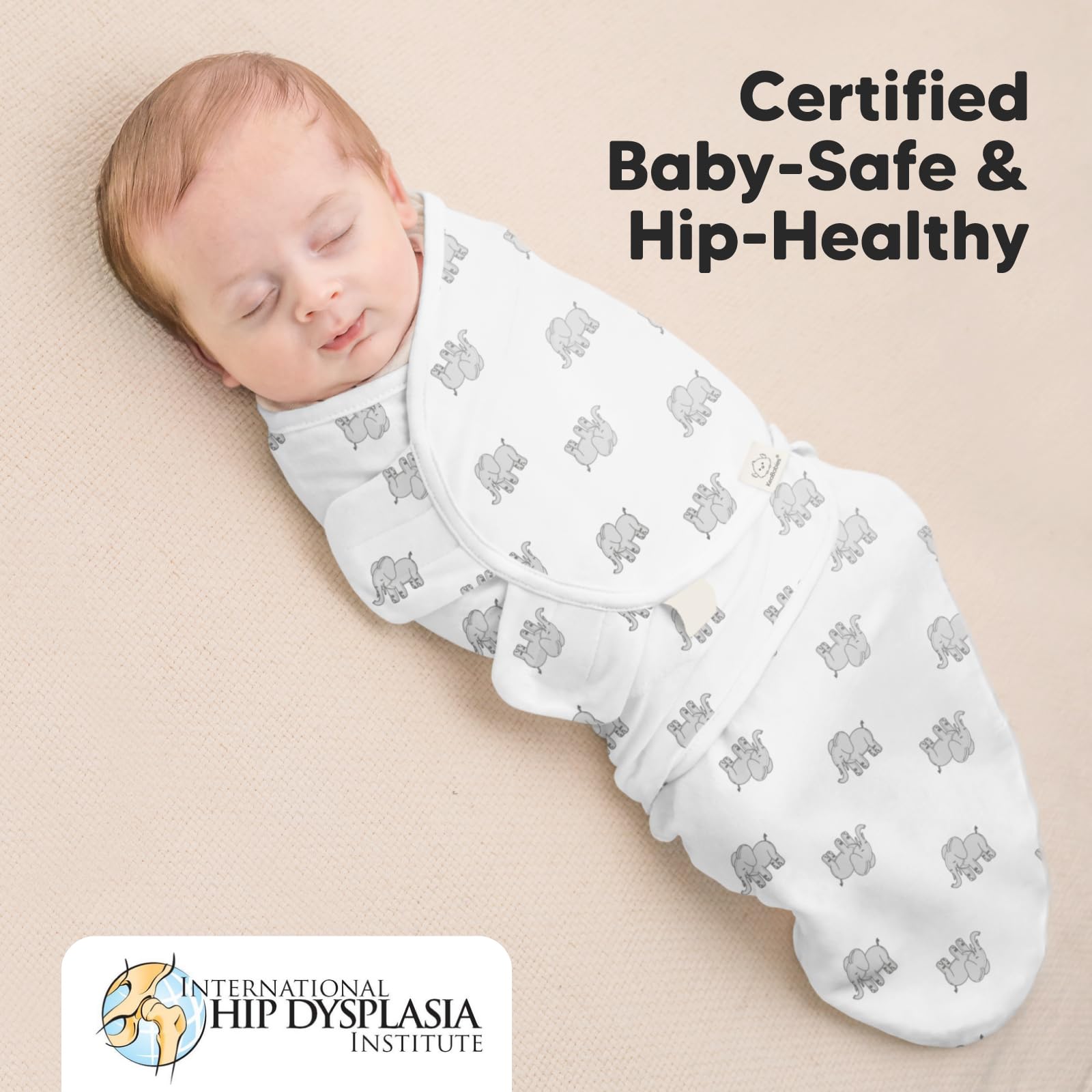 KeaBabies hip-healthy swaddle design certified by IHDI