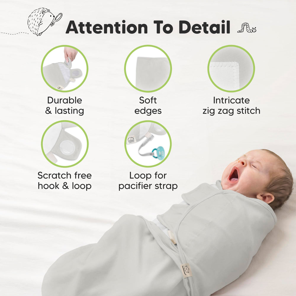 KeaBabies The Wild swaddle-knit closeup demonstrates 2-way stretch durability.