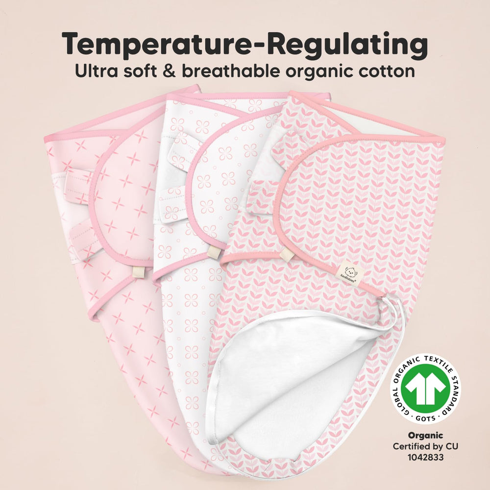 KeaBabies Swaddle size label OS/L indicates age-appropriate fit