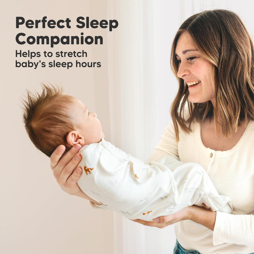 KeaBabies Swaddle Sleep Sack Forest durable-knit closeup emphasizes long-lasting use.