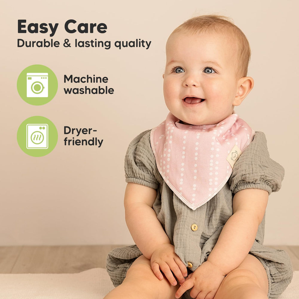 KeaBabies Sweet Charm bandana bib with 3 snaps fits growing baby.