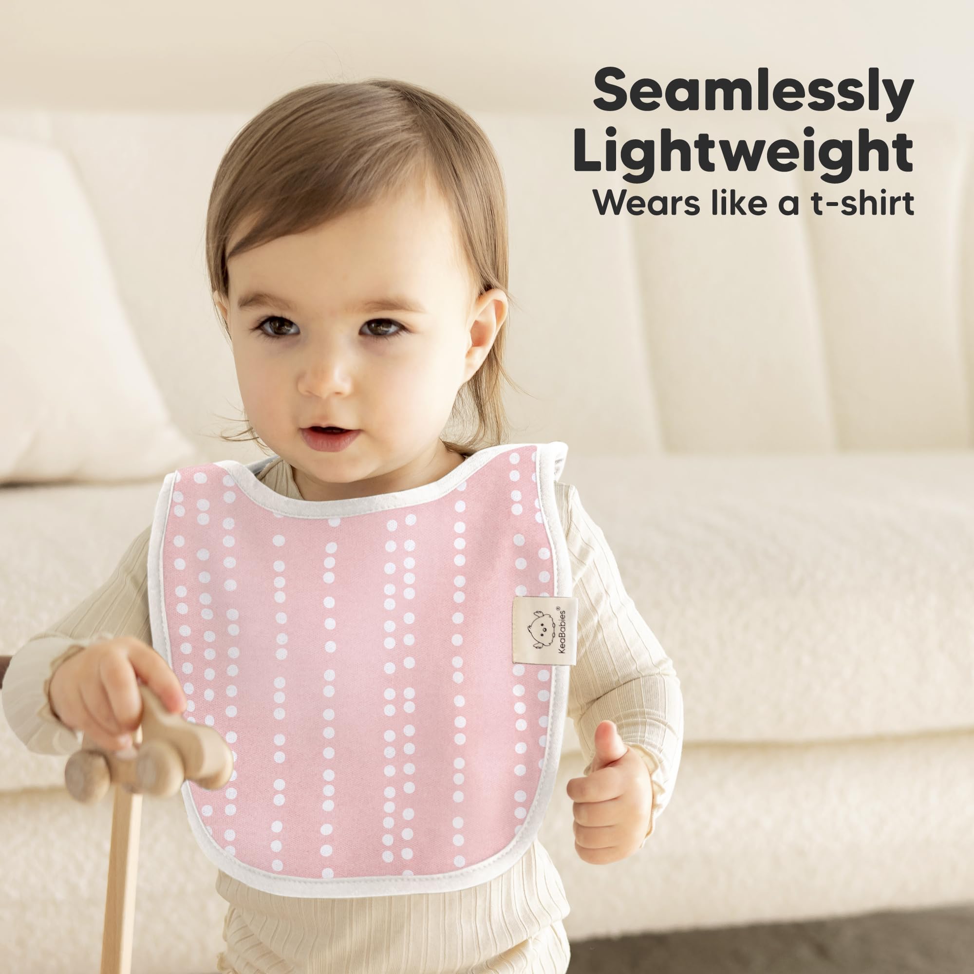 KeaBabies Sweet Charm newborn coverage bib in action